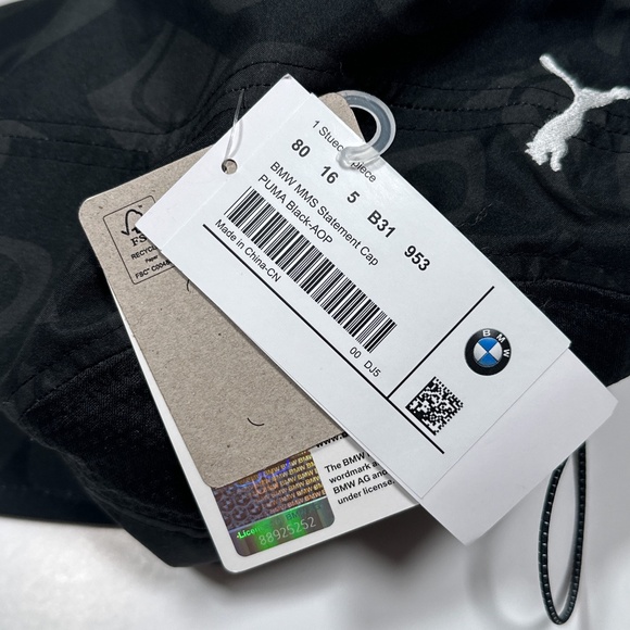 NWT Puma BMW Motorsports MMS Black Gray Statement Cap Strapback Hat - Picture 6 of 11